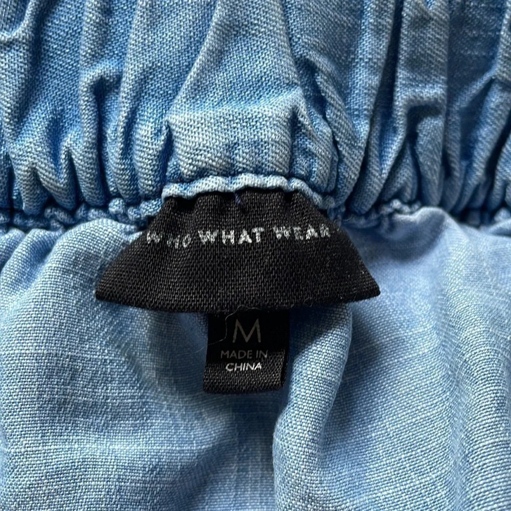 Who what wear denim blue off the shoulder blouse size M - Picture 4 of 8